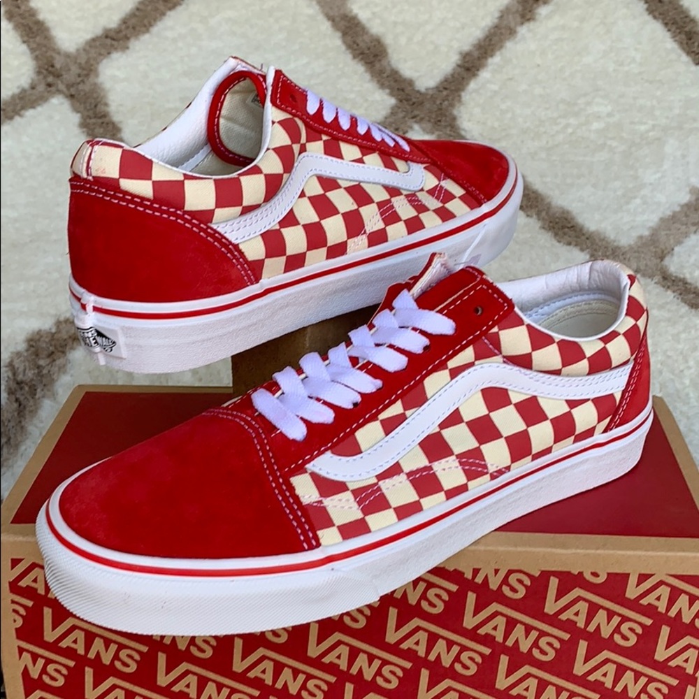 ••VANS OLD SKOOL PRIMARY CHECK Rng Red/White WMNS - Picture 5 of 16